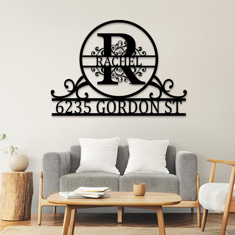 💕Personalized Monogram Metal Address Sign House Numbers🎁【Buy 2 Free Shipping】