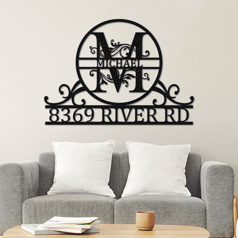 💕Personalized Family Name Monogram Address Metal Sign🎁【Buy 2 Free Shipping】