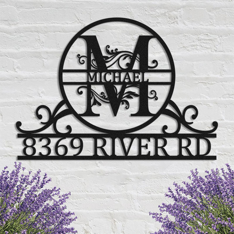 💕Personalized Family Name Monogram Address Metal Sign🎁【Buy 2 Free Shipping】
