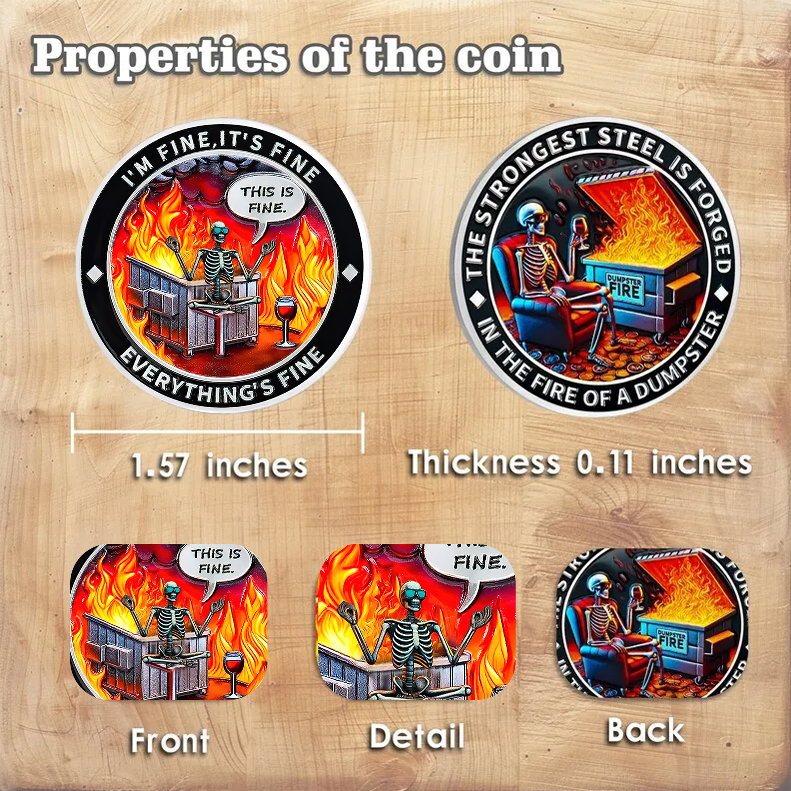 Dumpster Fire Challenge Coin XVIII