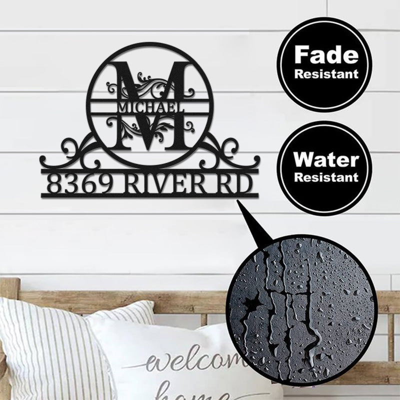 💕Personalized Family Name Monogram Address Metal Sign🎁【Buy 2 Free Shipping】