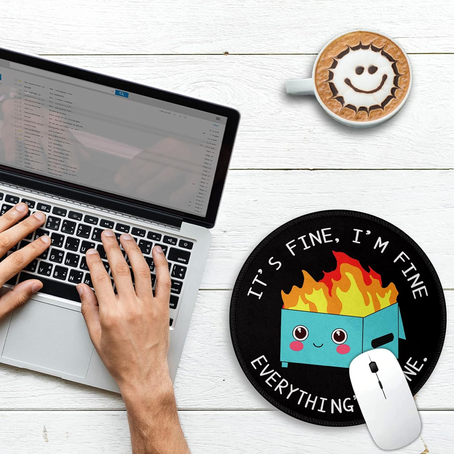 Dumpster on Fire Round Mouse Pad