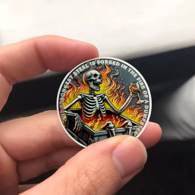 Skeleton Dumpster Fire Challenge Coin Ⅸ