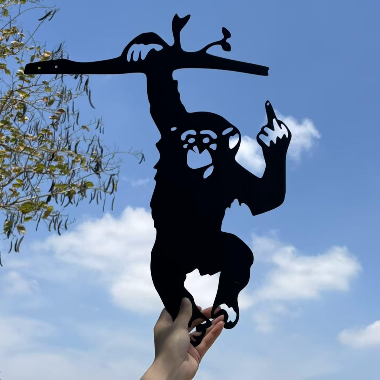 Monkey Middle Finger Metal Art