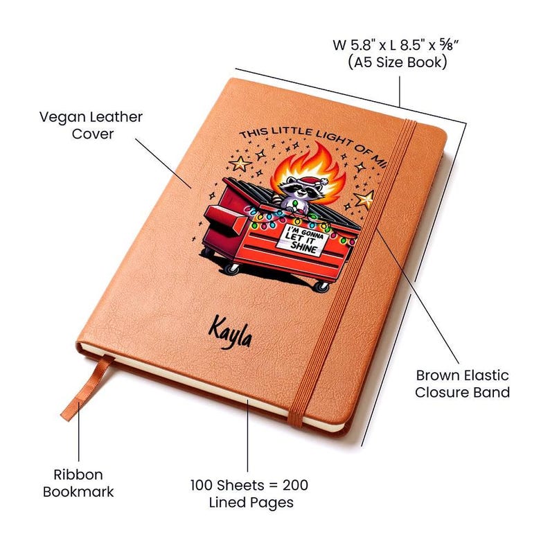 Custom Journal - This Little Light of Mine Dumpster Fire Journal