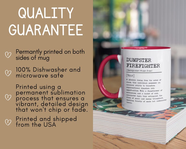 Funny Dumpster Firefighter Mug with Funny Definition Ⅶ