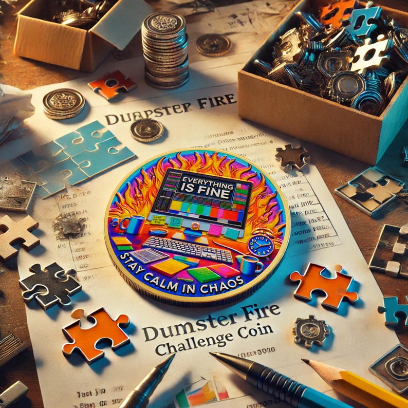 Dumpster Fire Challenge Coin XV