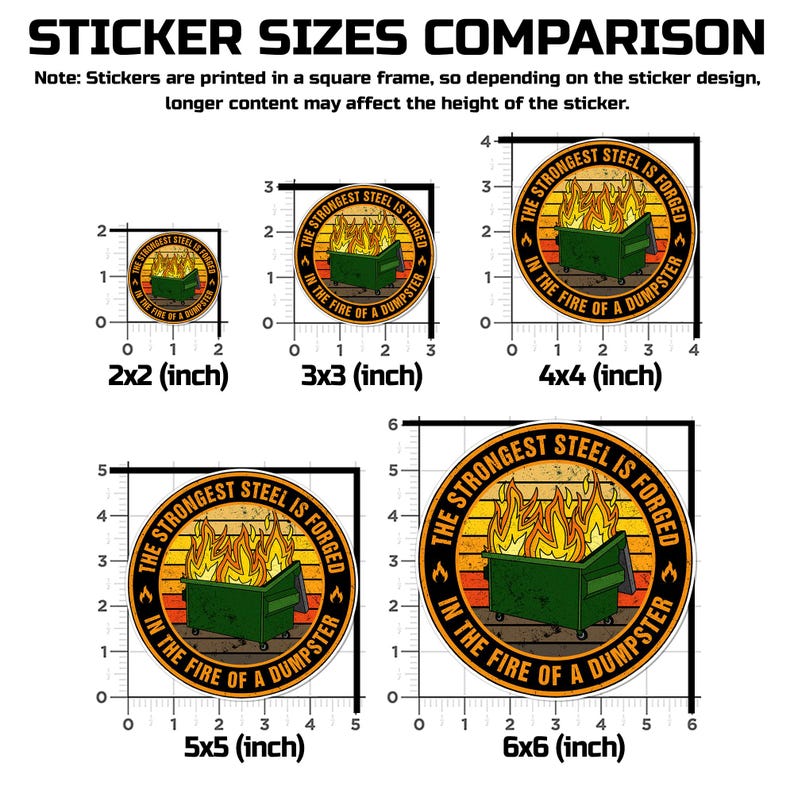 The Strongest Steel is Forged in The Fire of a Dumpster Stickers