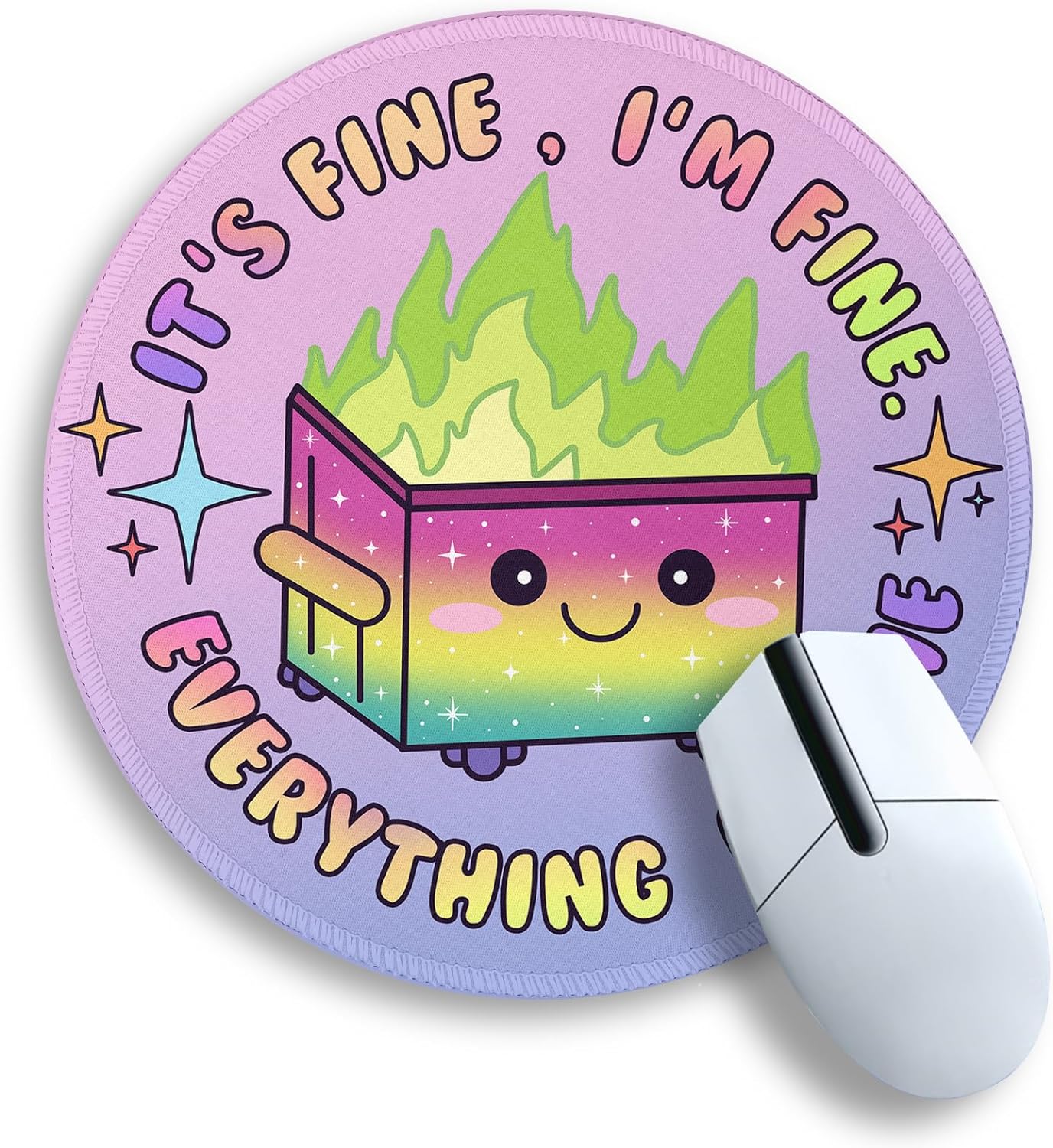 Dumpster on Fire Round Mouse Pad