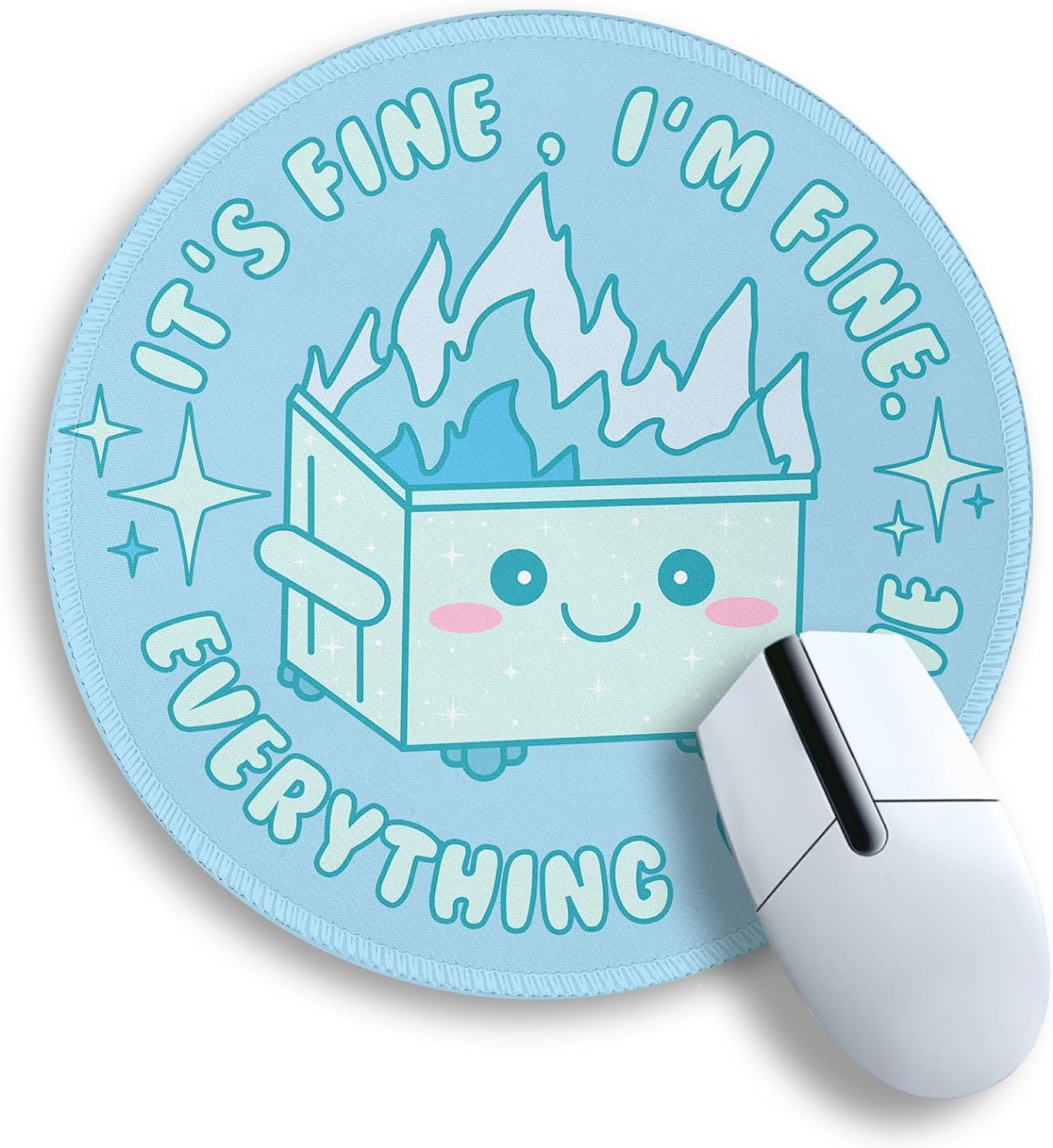Dumpster on Fire Round Mouse Pad