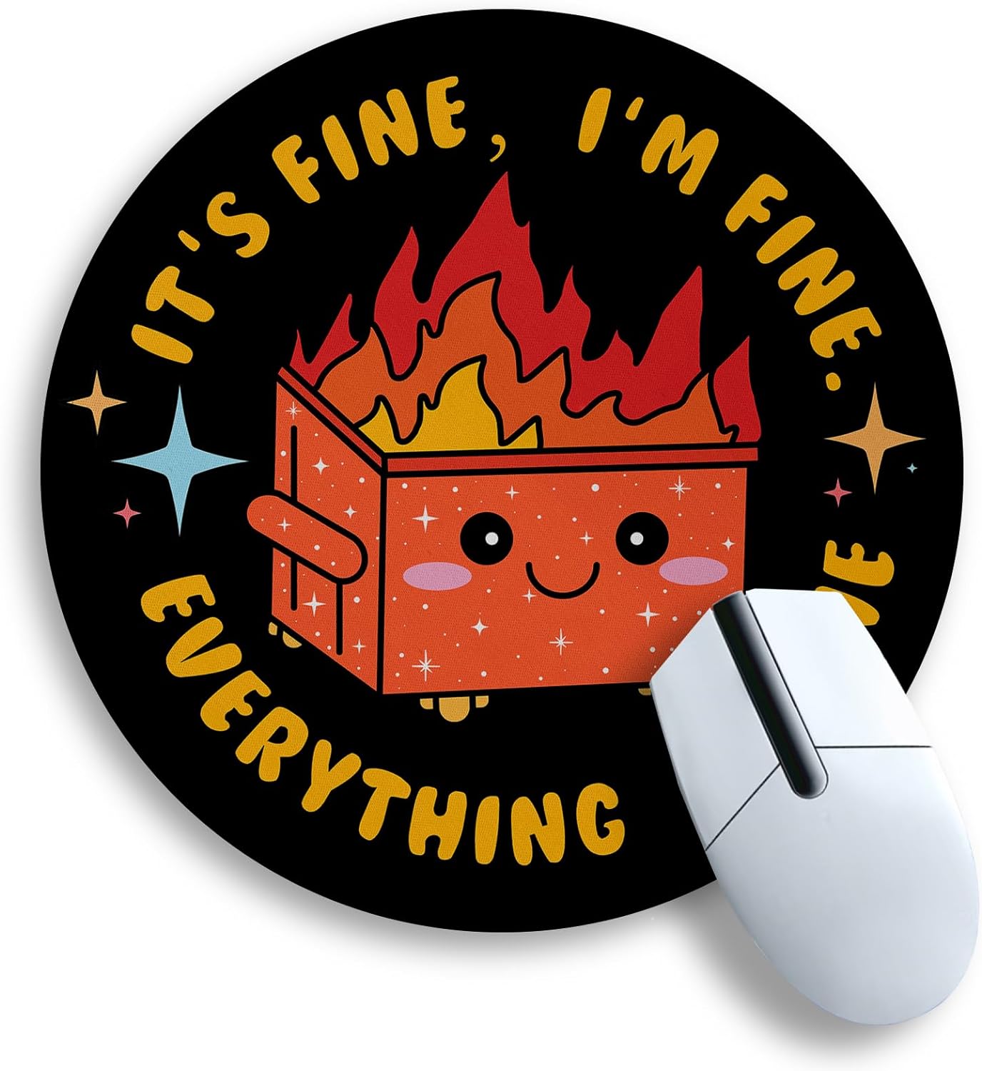 Dumpster on Fire Round Mouse Pad