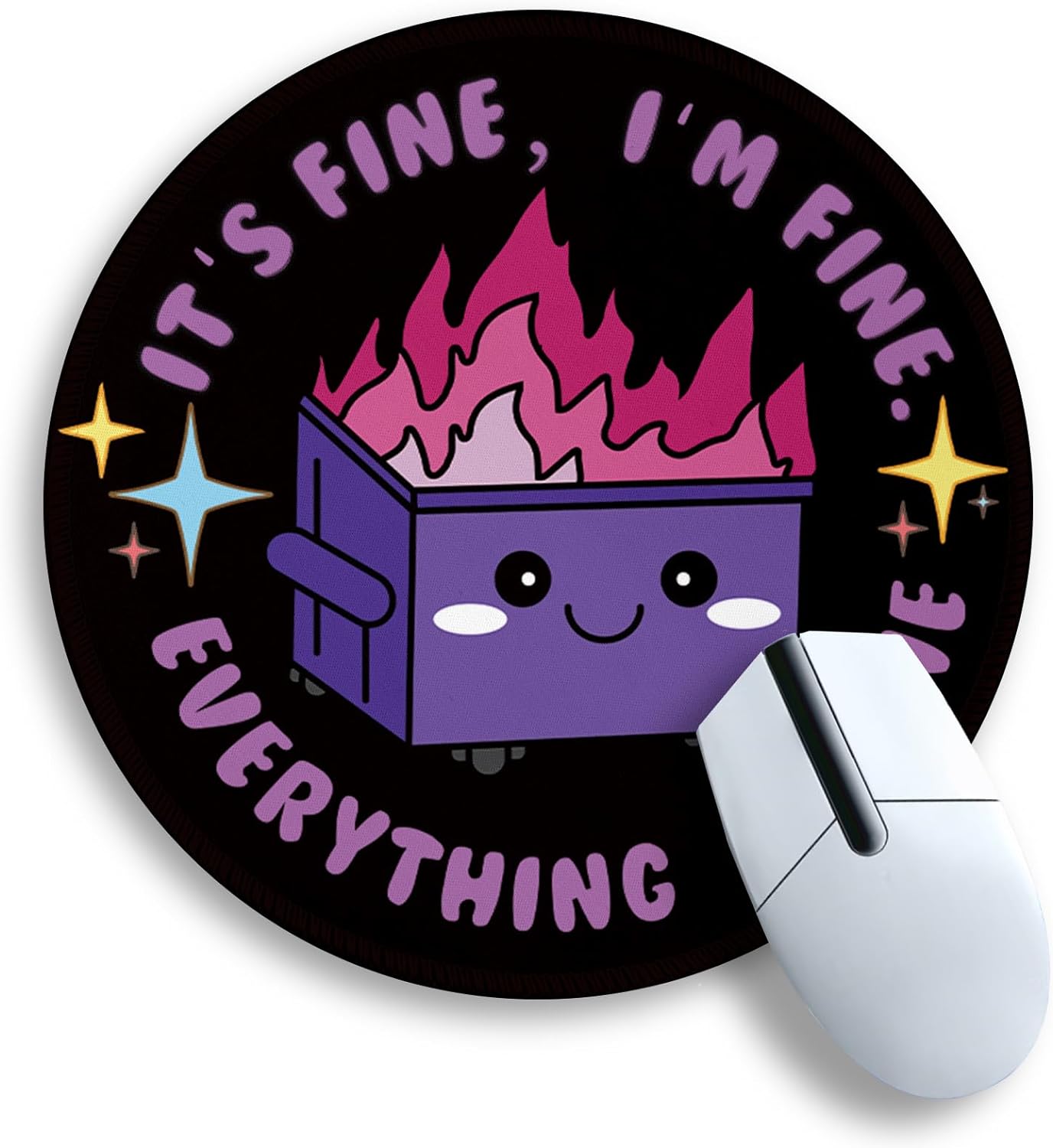 Dumpster on Fire Round Mouse Pad