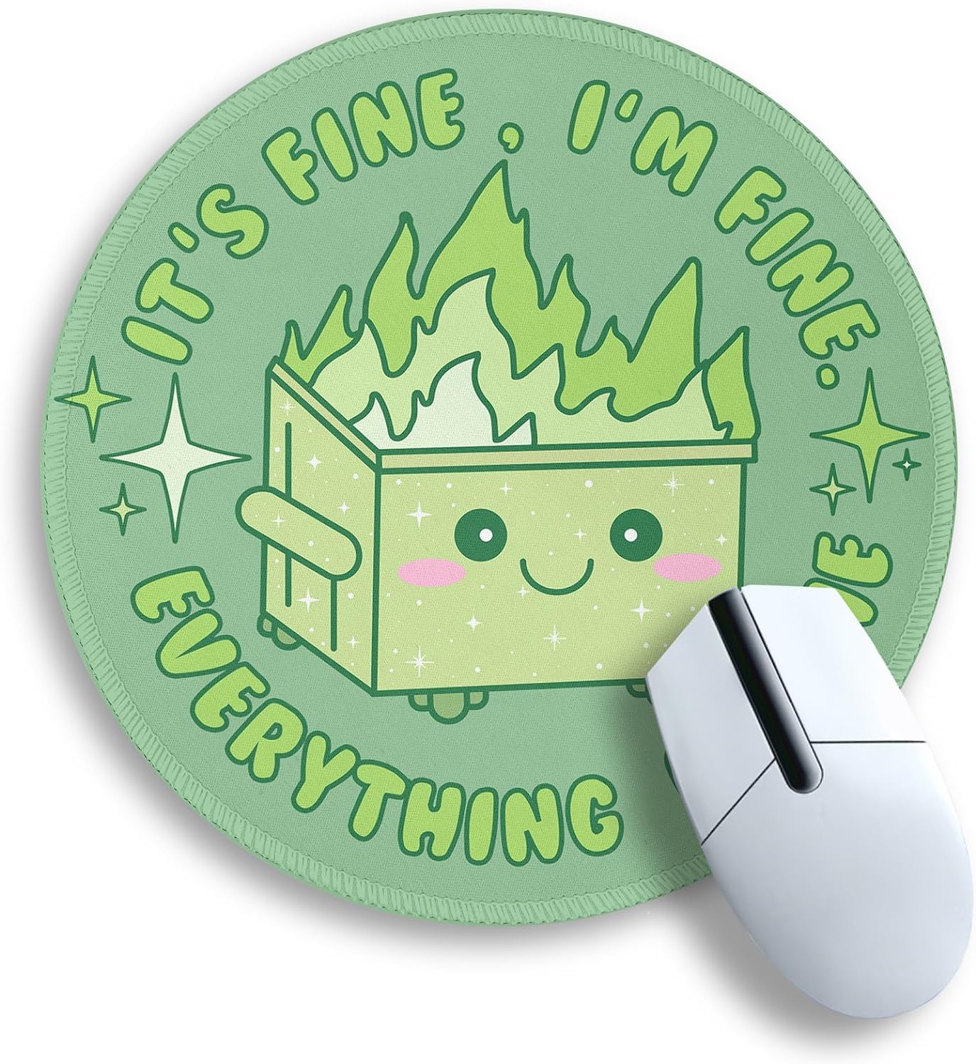 Dumpster on Fire Round Mouse Pad