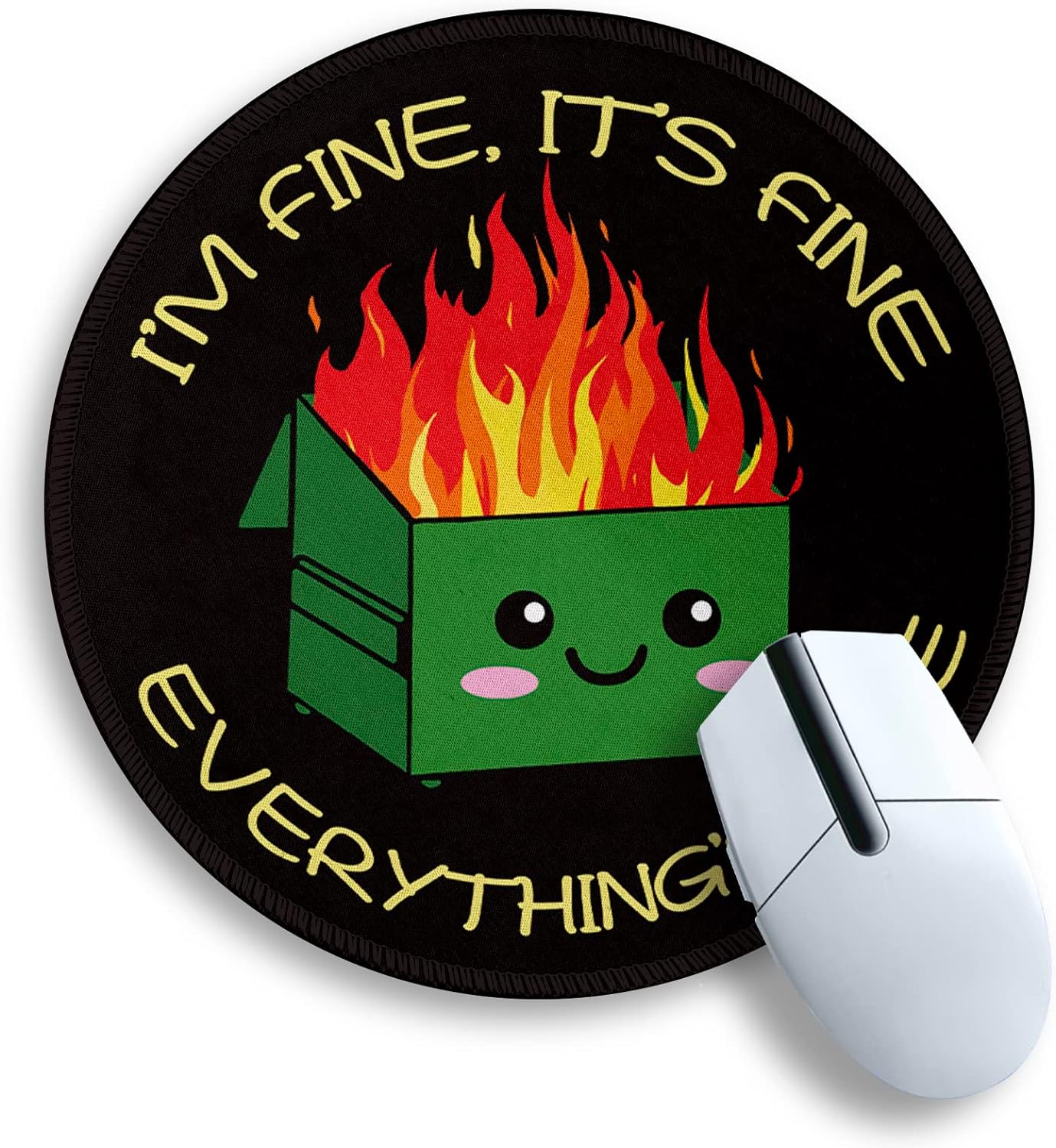 Dumpster on Fire Round Mouse Pad