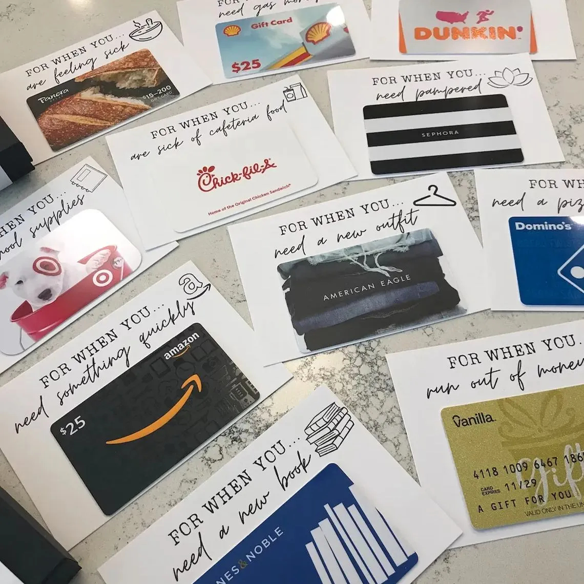 College Gift Card Care Package