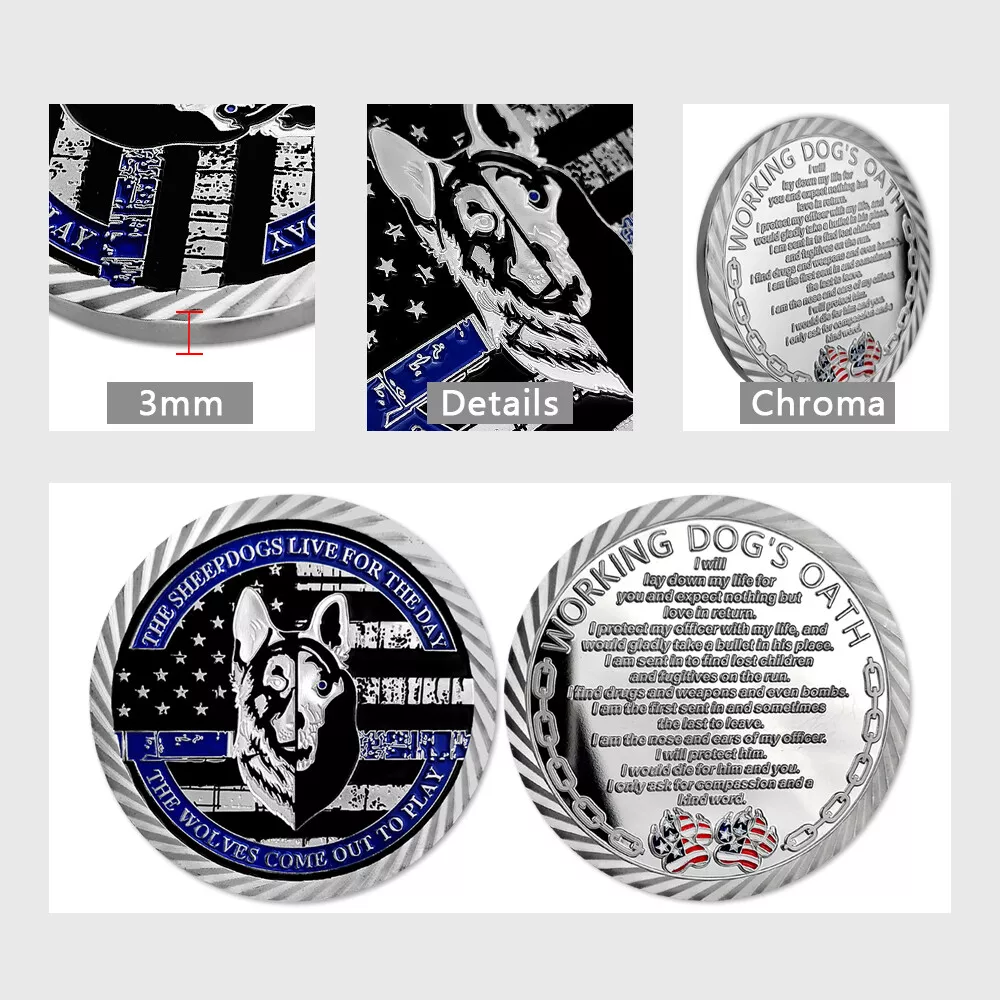 Police Working Sheep Dogs Oath Challenge Coin