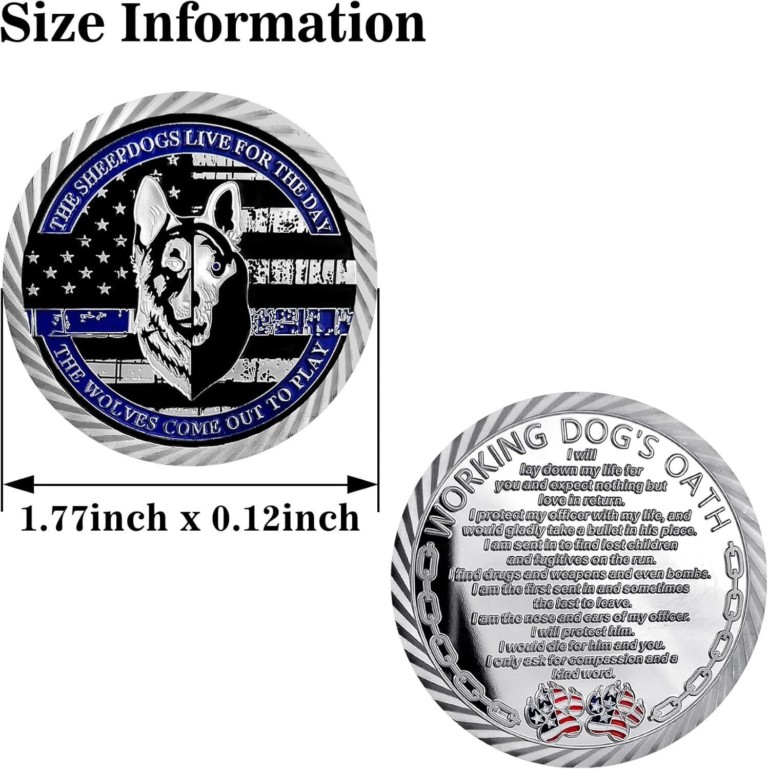 Police Working Sheep Dogs Oath Challenge Coin