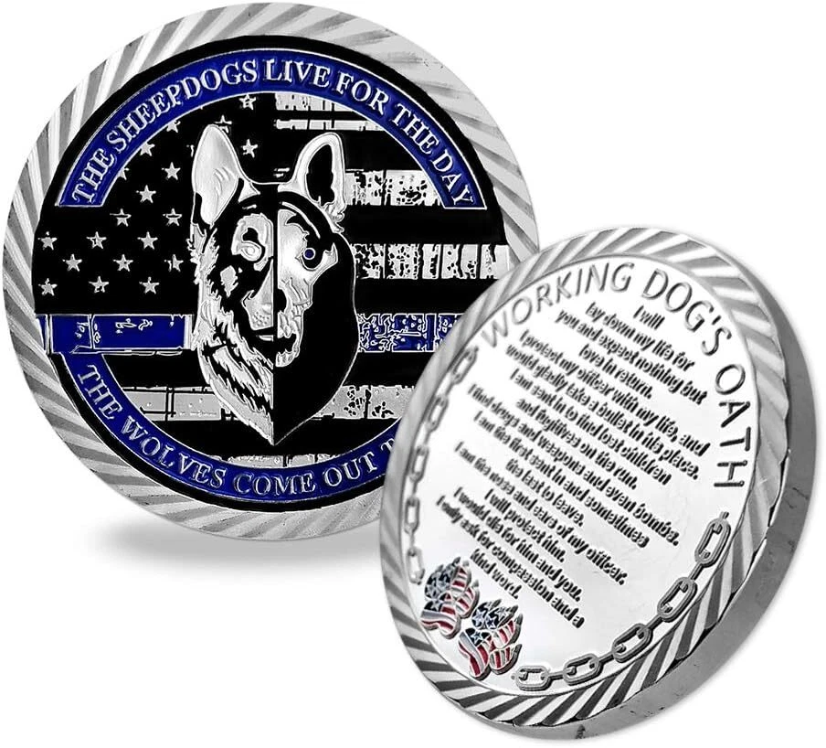Police Working Sheep Dogs Oath Challenge Coin