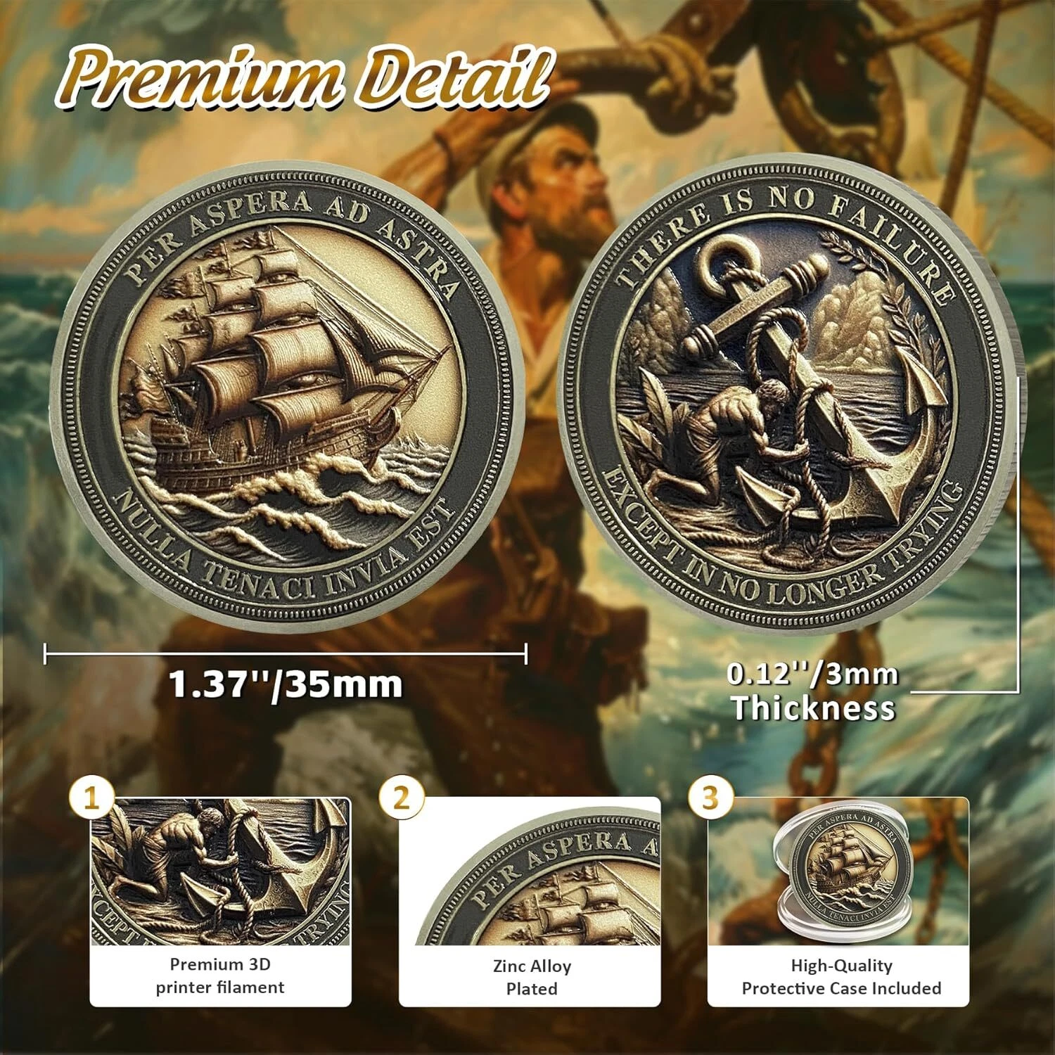 There Is No Failure Inspirational Coin