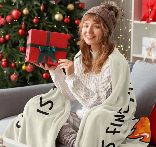 Emotional Support Dumpster Fire Gifts Blanket