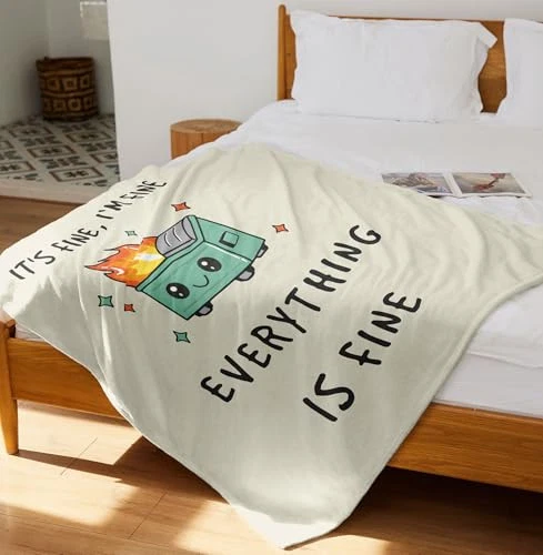 Emotional Support Dumpster Fire Gifts Blanket