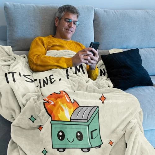 Emotional Support Dumpster Fire Gifts Blanket