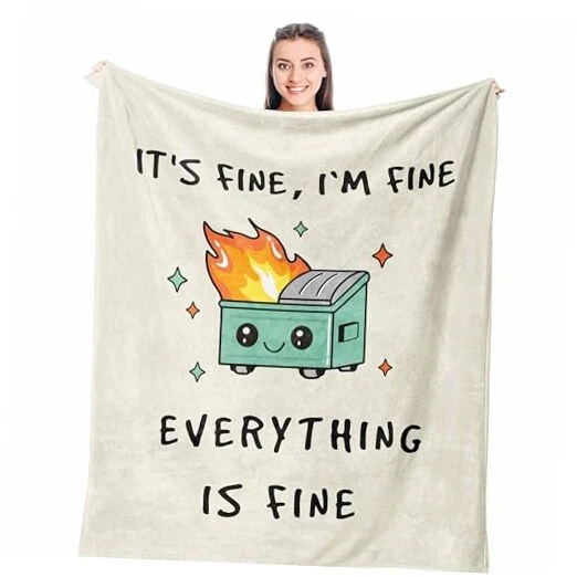 Emotional Support Dumpster Fire Gifts Blanket