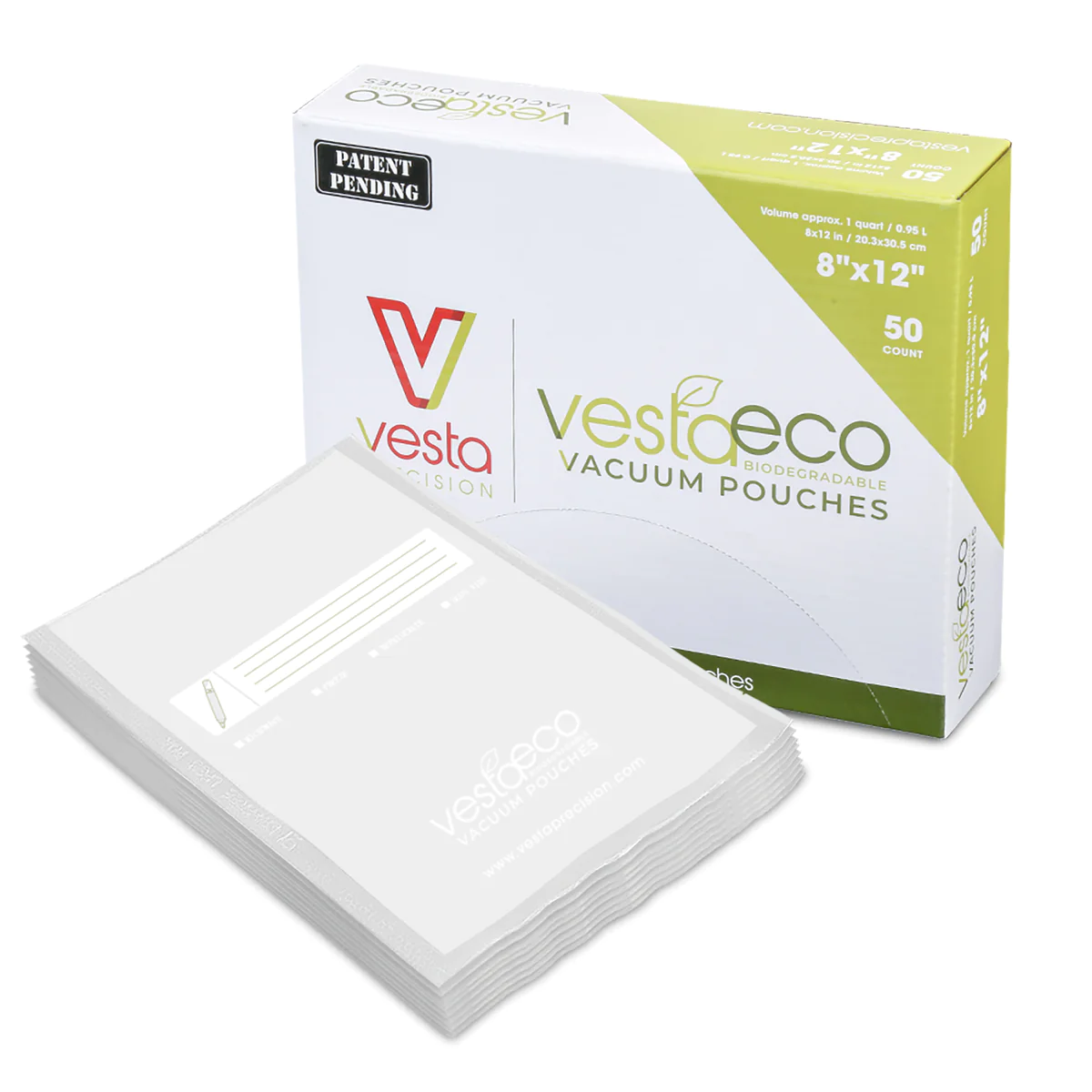 VestaEco Compostable Vacuum Seal Pouches - Flat