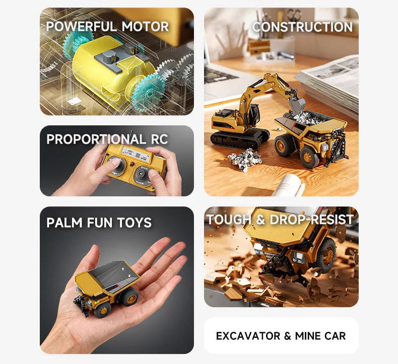 🚜 1/64 Premium Alloy Mini RC Construction Set &ndash; Forklift, Excavator & Dump Truck (FREE Shipping Today Only)