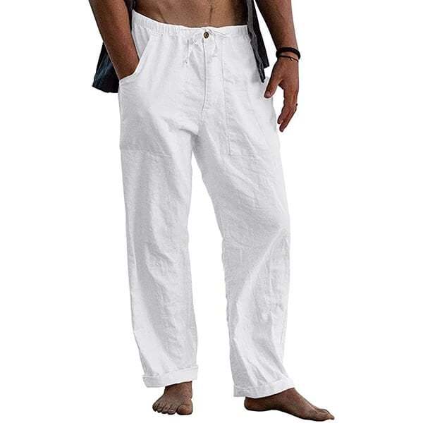 Men's linen beach casual loose-fitting pants
