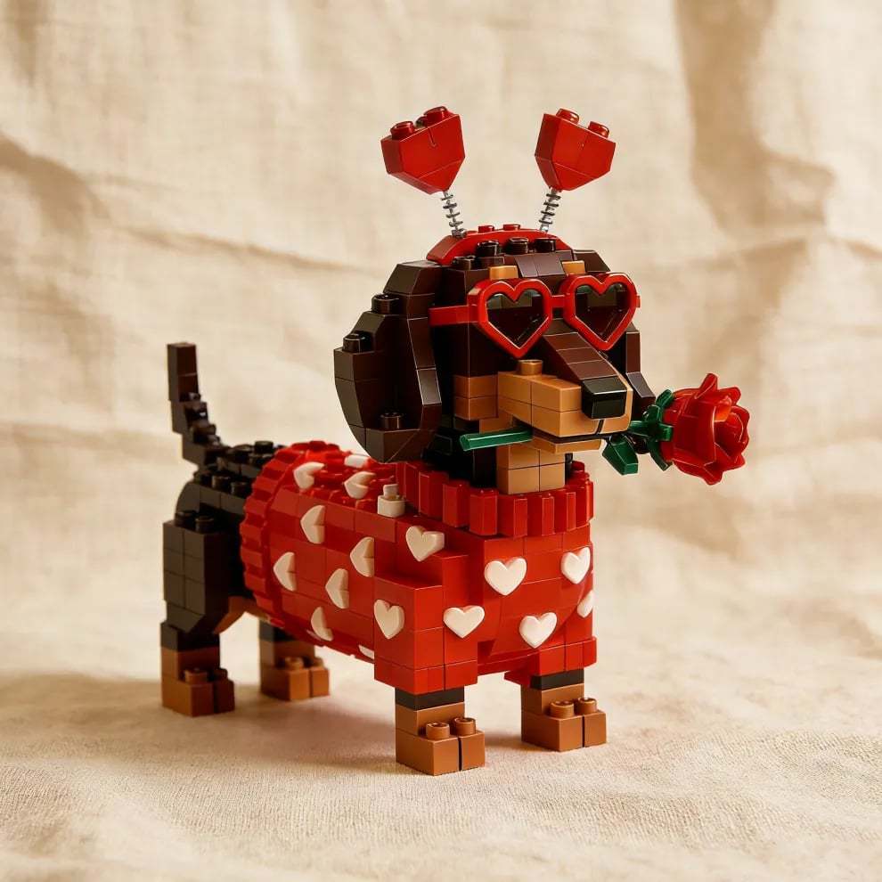 💖 2026 Valentine’s Day Exclusive Dachshund Brick Set 🐕