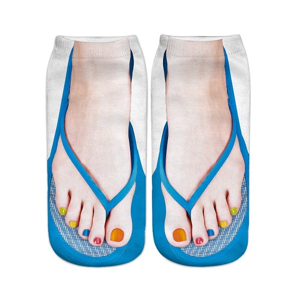🔥BUY 2 SAVE 15%—Women Manicure Print Flip Flop Socks