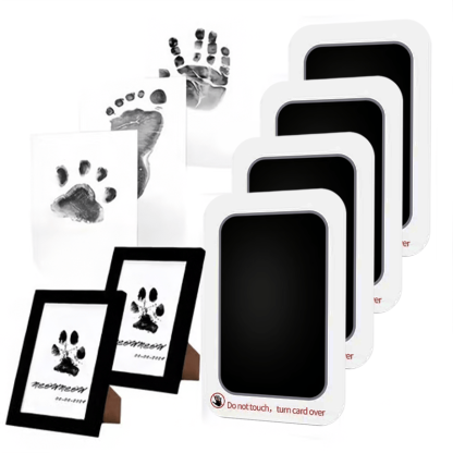 🐾Paw Print Kit for Dogs & Cats - 4-Pcs Mess-Free Ink Pads, 2 Photo Frames | Clean Touch Pet Paw and Nose Print Keepsake Memorial Gift