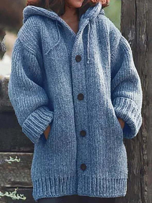 💥Early Christmas Sale🔥2023 NEW Button Down Hooded Knitted Cardigan👚