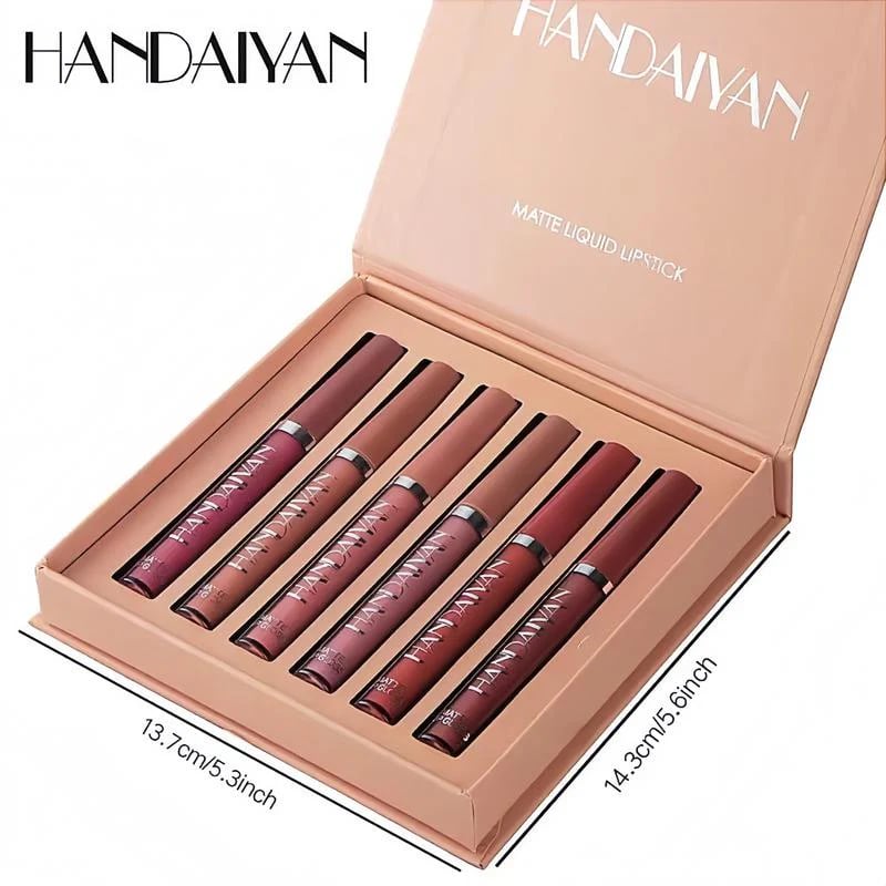 Long-Lasting Matte Lip Glaze Set – 6 Colors in One Box