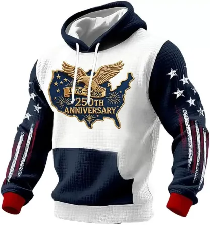 Men's Casual American 250th Anniversary Patriotic Hoodie (1776–2026)