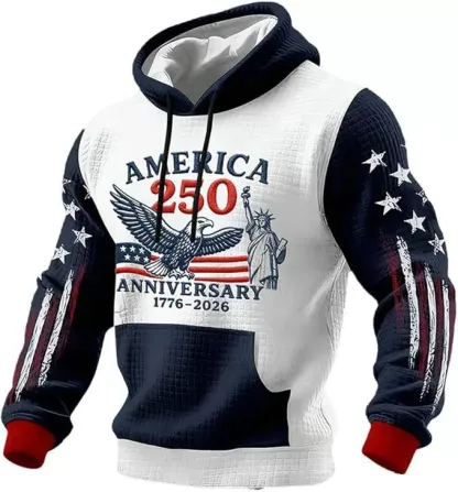 Men's Casual American 250th Anniversary Patriotic Hoodie (1776–2026)