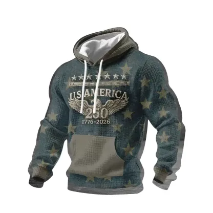 Men's Casual American 250th Anniversary Patriotic Hoodie (1776–2026)