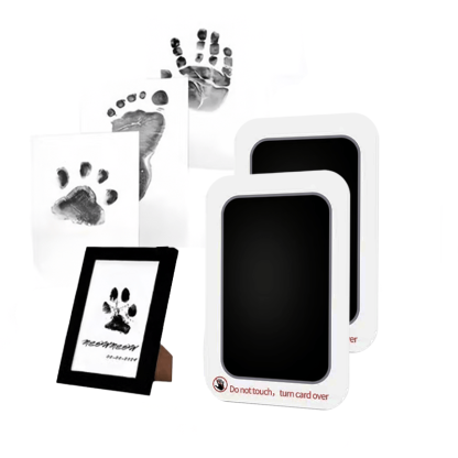 🐾Paw Print Kit for Dogs & Cats - 4-Pcs Mess-Free Ink Pads, 2 Photo Frames | Clean Touch Pet Paw and Nose Print Keepsake Memorial Gift