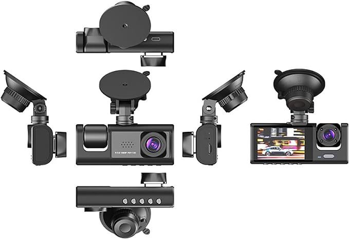 3-Channel 1080P Car Driving Recorder (Three Cameras)