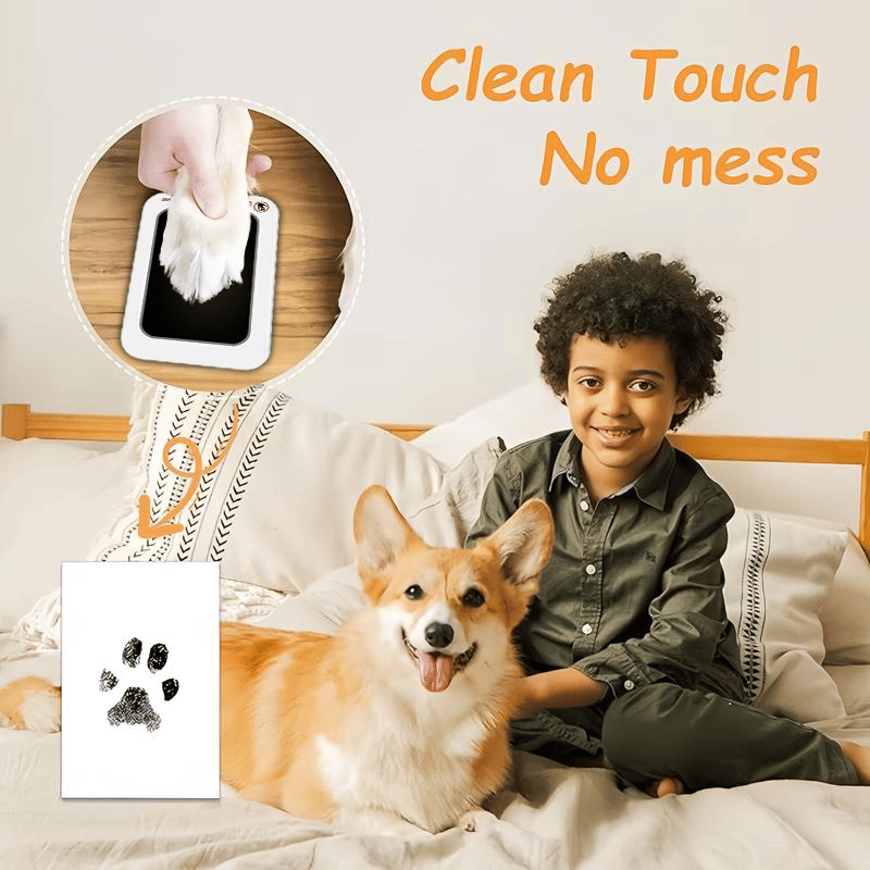 🐾Paw Print Kit for Dogs & Cats - 4-Pcs Mess-Free Ink Pads, 2 Photo Frames | Clean Touch Pet Paw and Nose Print Keepsake Memorial Gift
