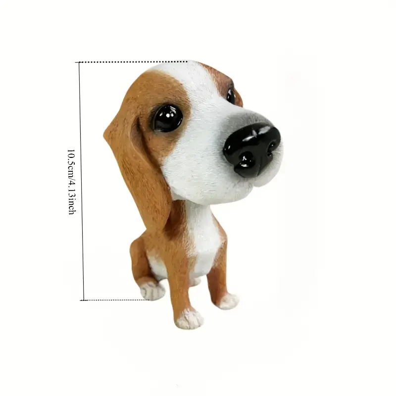 1pc adorable resin beagle dog figurine cute car interior decor accessory party ornament home decor display with no power needed details 2