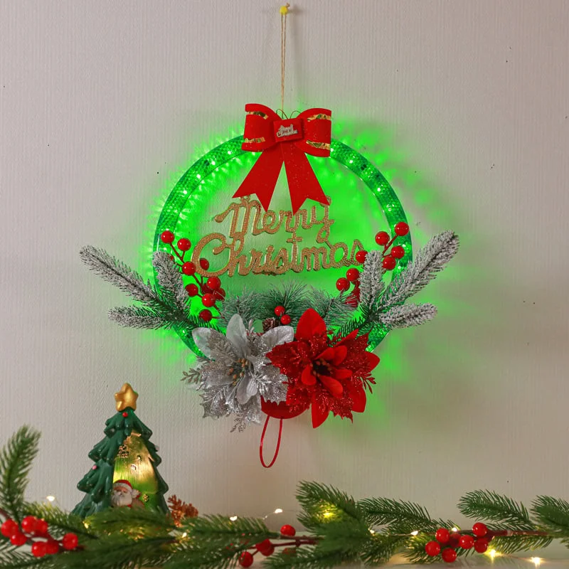 (🌲 Early Christmas Sale)🎁 Christmas Wreath Decorations with LED Ligh