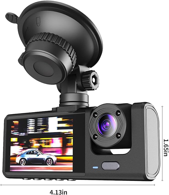 3-Channel 1080P Car Driving Recorder (Three Cameras)