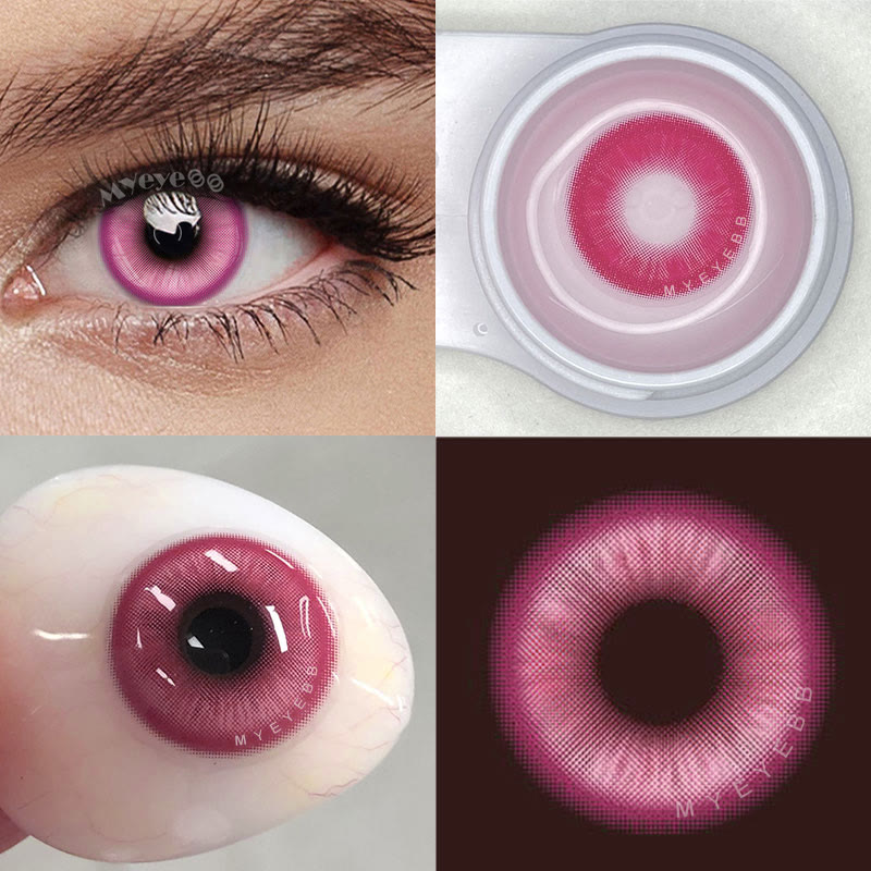 MYEYEBB Magic Coral Rose Red Prescription Men Colored Contact Lenses - image 3