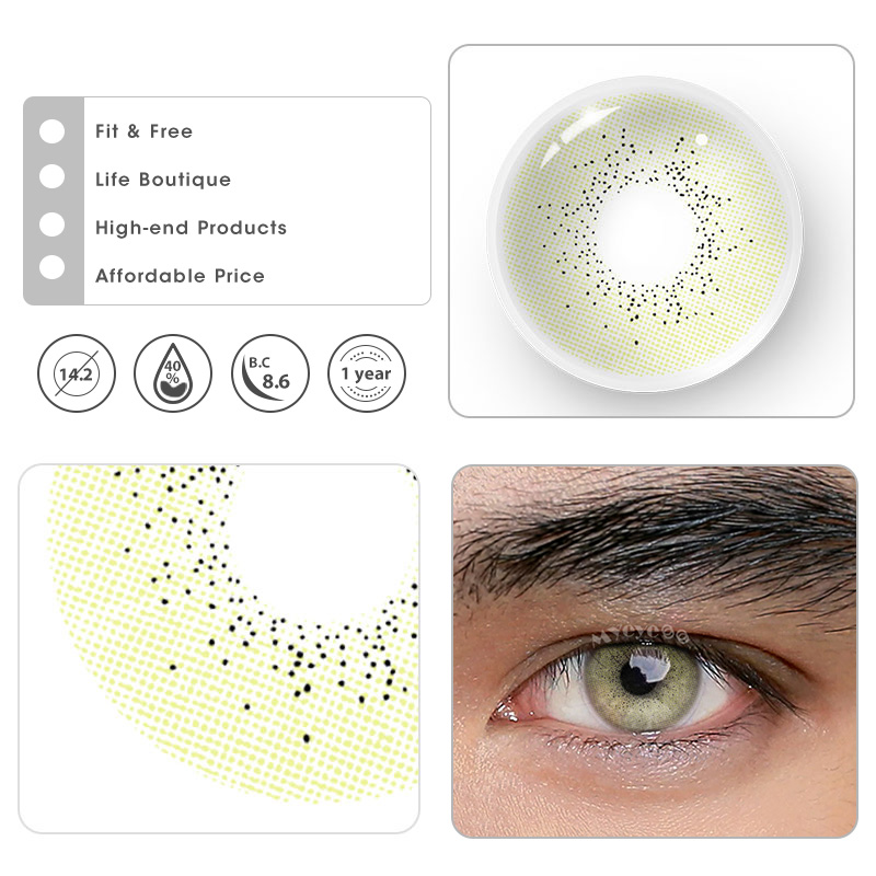 MYEYEBB Ocean Brown Green Prescription Men Colored Contact Lenses - image 5