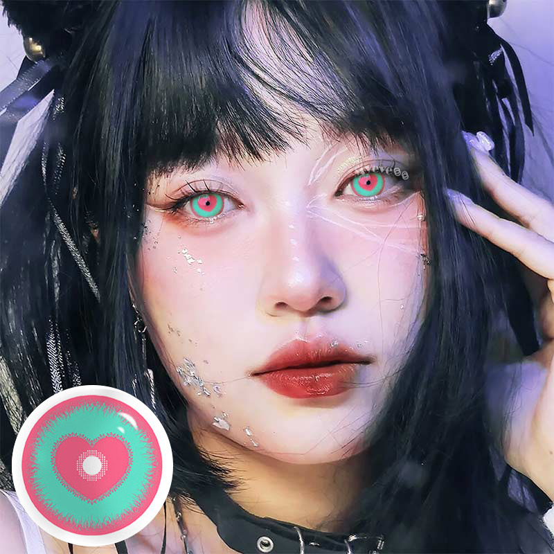 MYEYEBB Blind Minecraft Green Pink Prescription Cosplay Colored Contact Lenses  - image 9