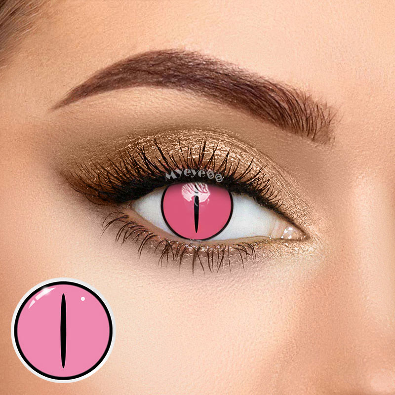 MYEYEBB Blind Kamado Nezuko Rose Cosplay Colored Contact Lenses-MYEYEBB