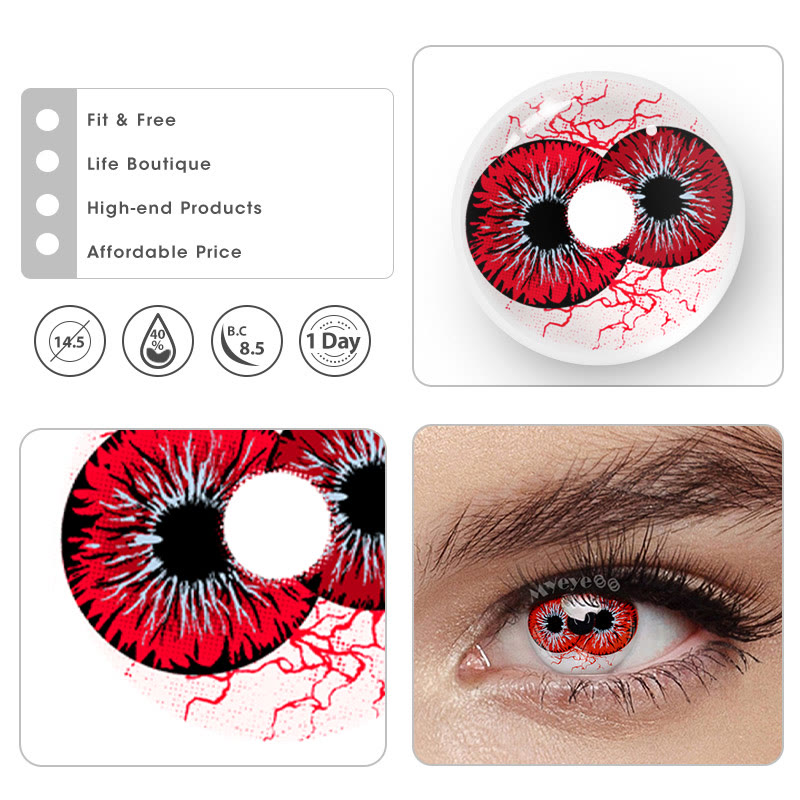 MYEYEBB Twin Hex Red Prescription Cosplay Colored Contact Lenses - image 16