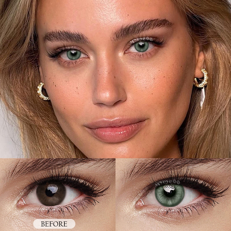 MYEYEBB Unspoken Mirage Green Prescription Colored Contact Lenses